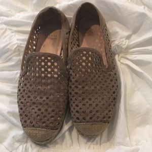 Stuart Weitzman Taupe Espadrille Mocassins Size 9